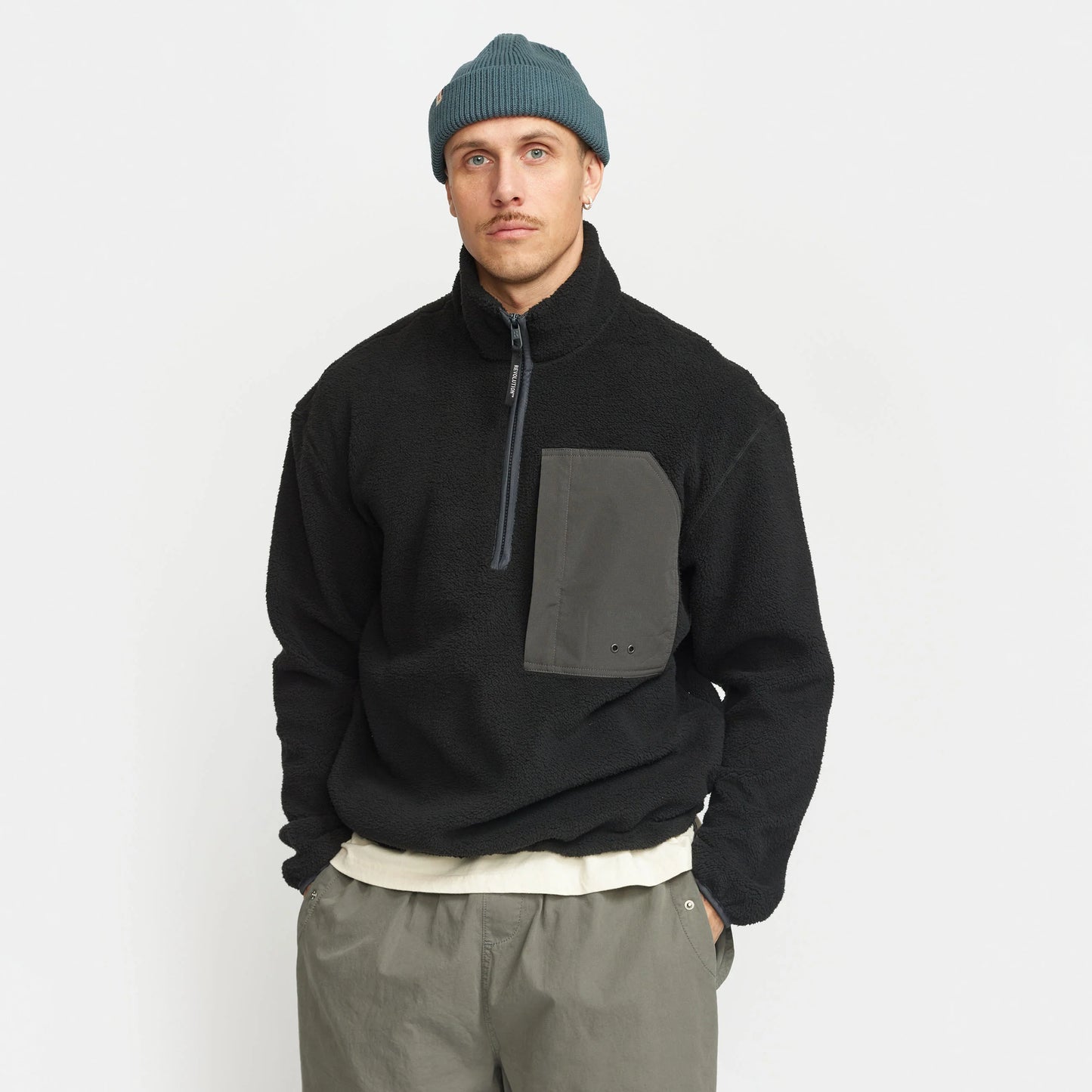 FLEECE HALF ZIP (2777) - black