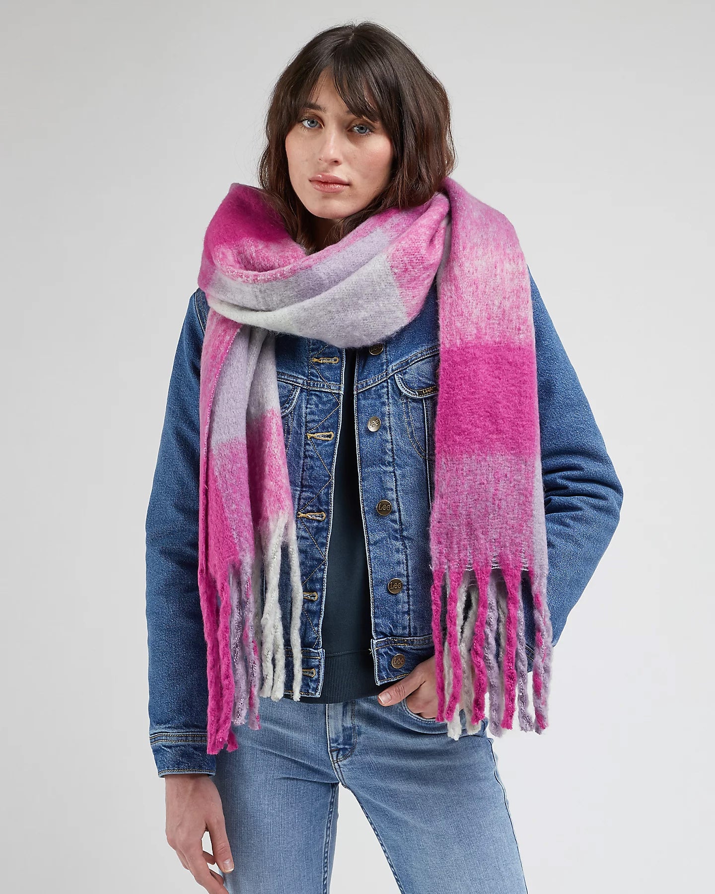 CHECK SCARF - jazzy purple