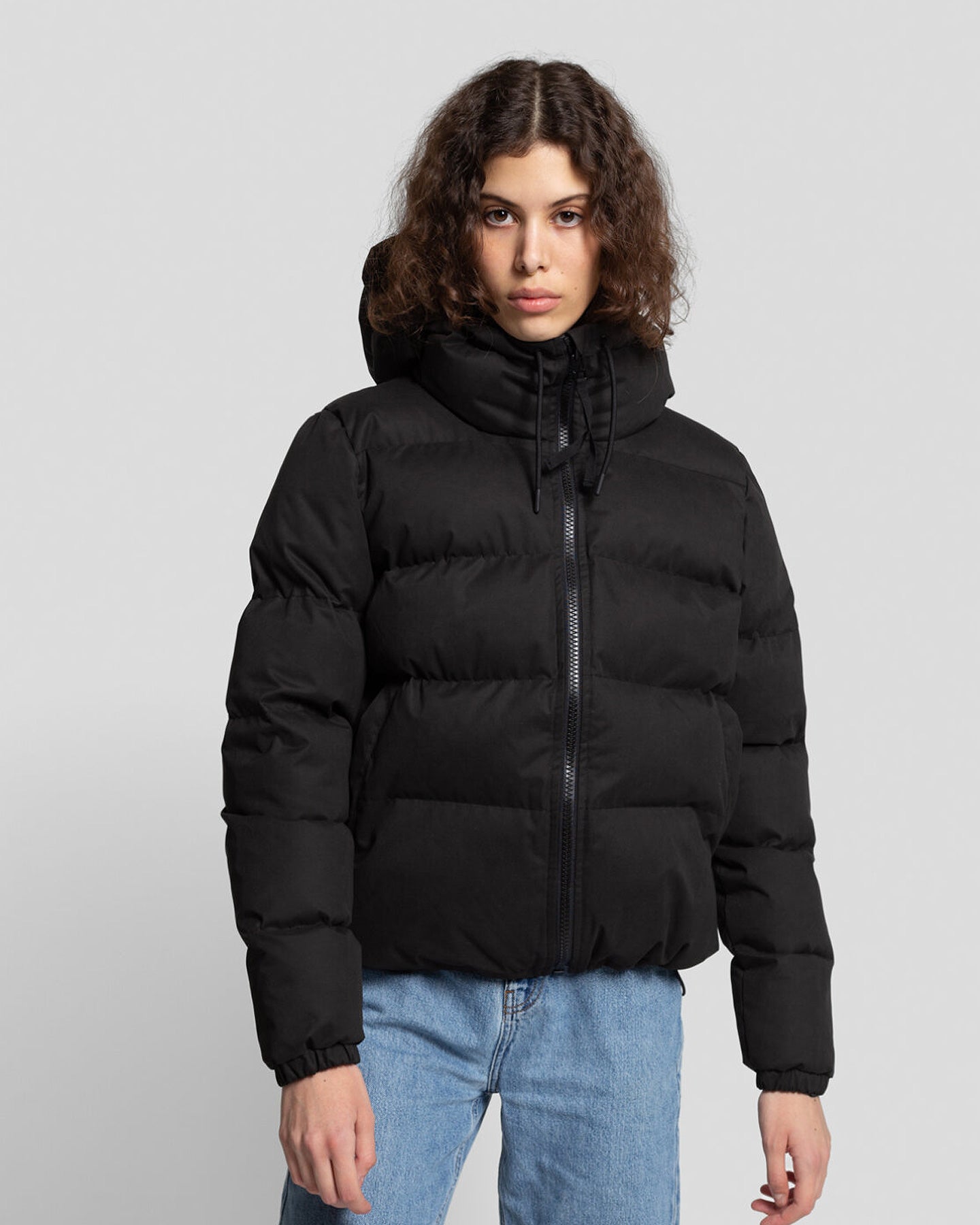 HOODED PUFFER JACKET (77148) - black