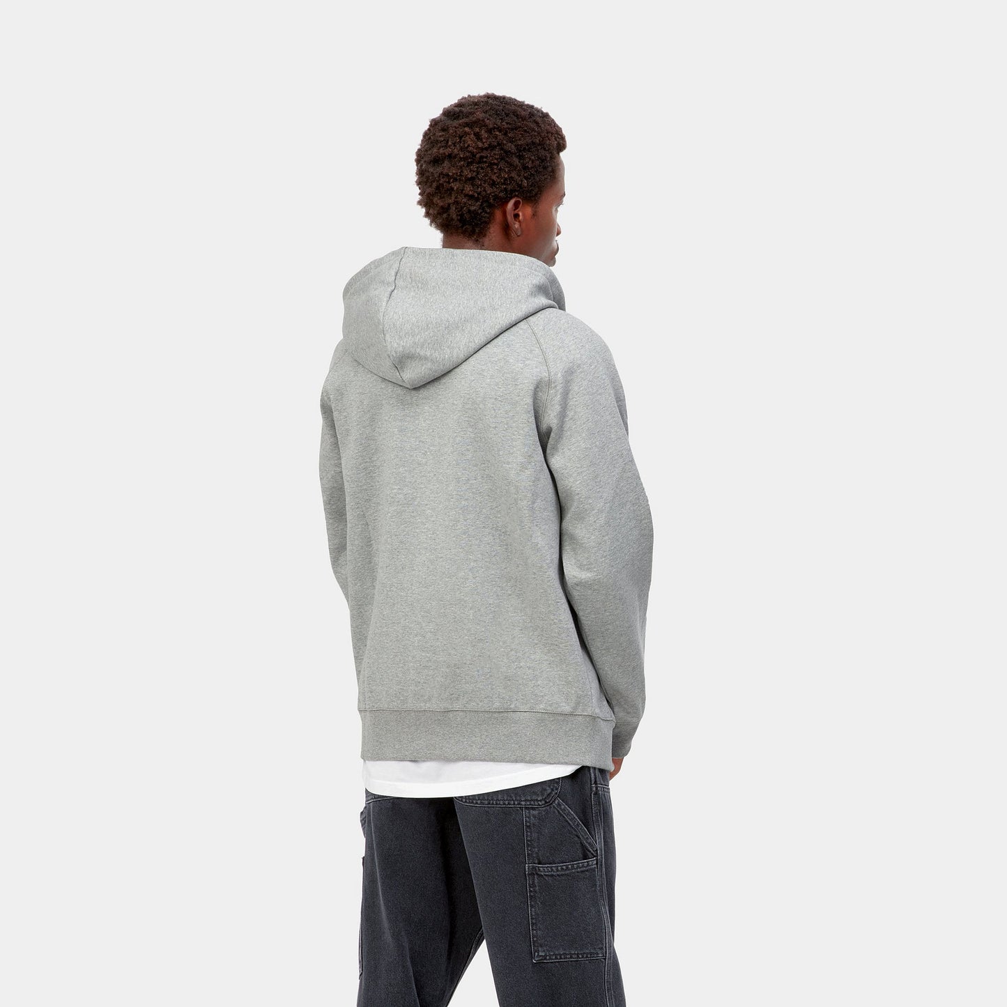HOODED CHASE JACKET - grey heather/gold