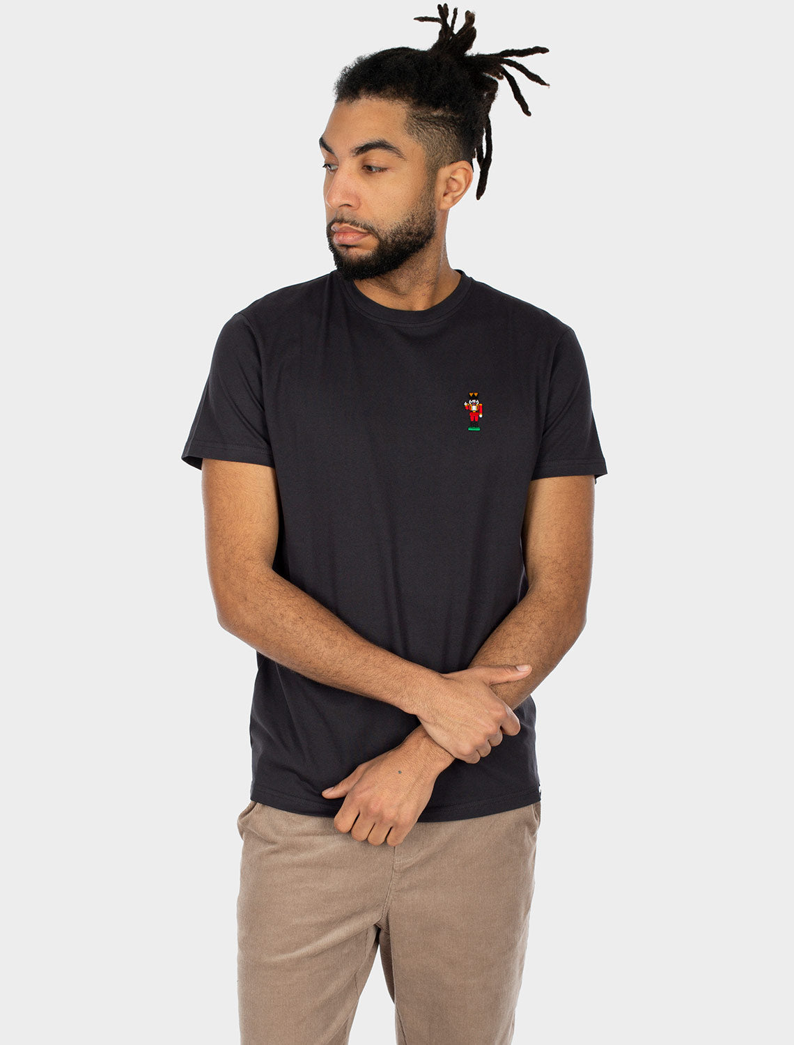 NUTCRAX EMB TEE - coal
