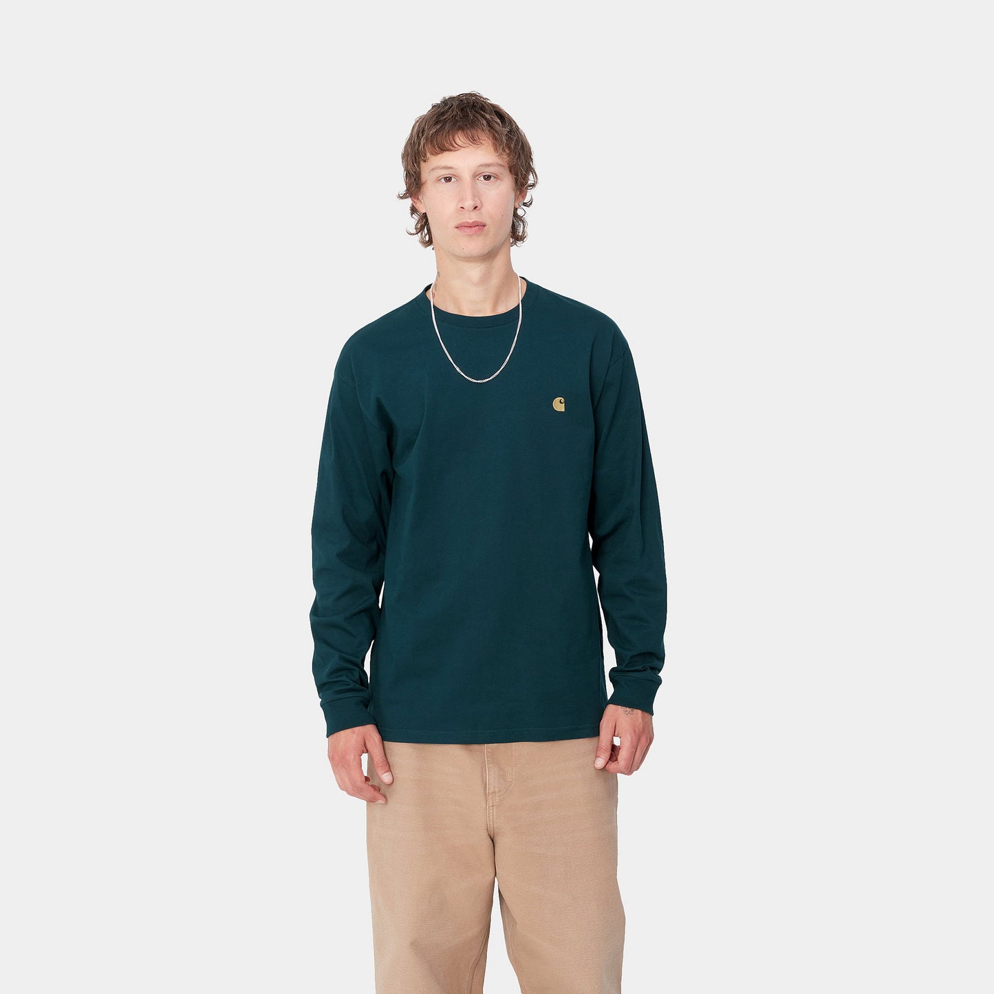 L/S CHASE T-SHIRT - duck blue/gold