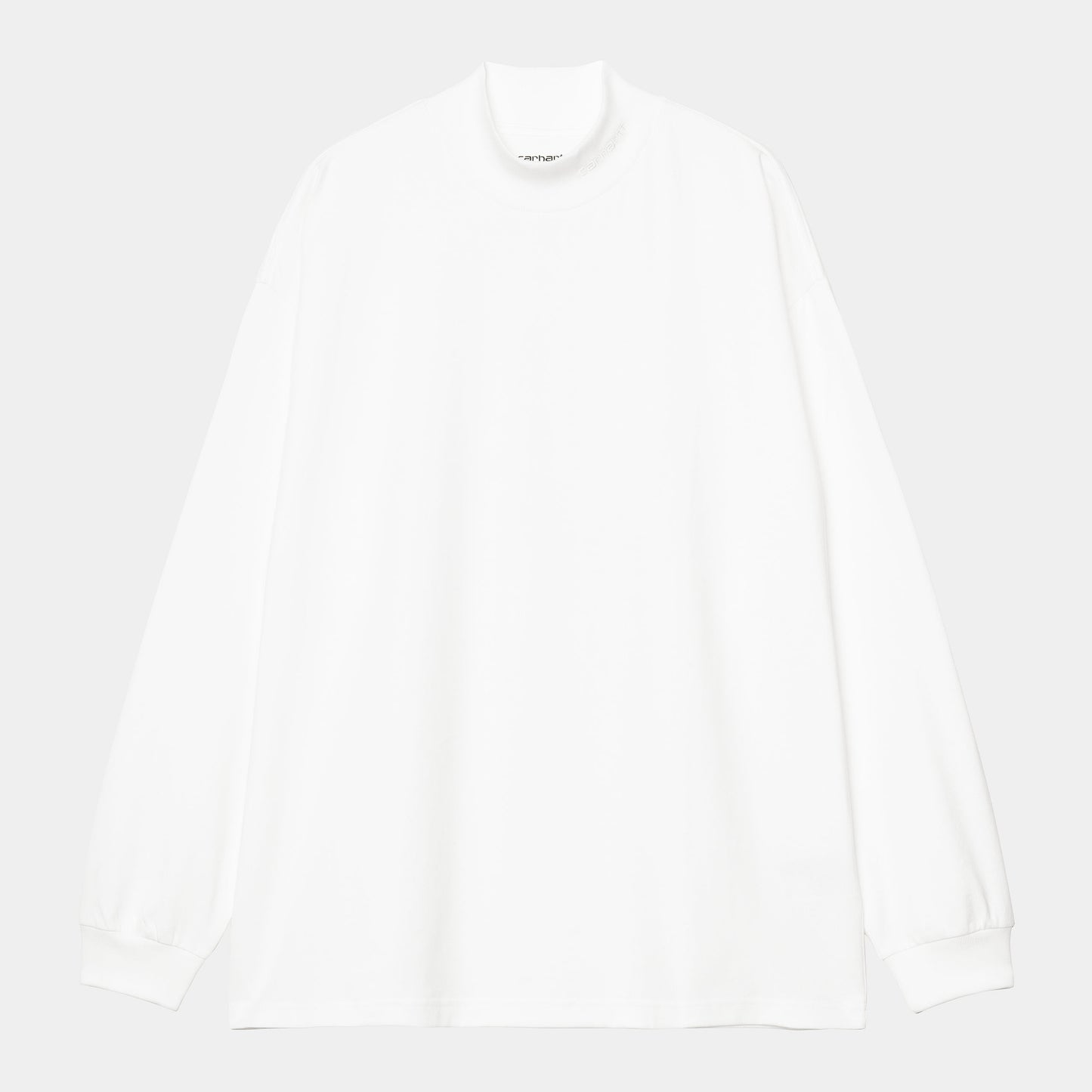 L/S SCRIPT MOCKNECK T-SHIRT - white