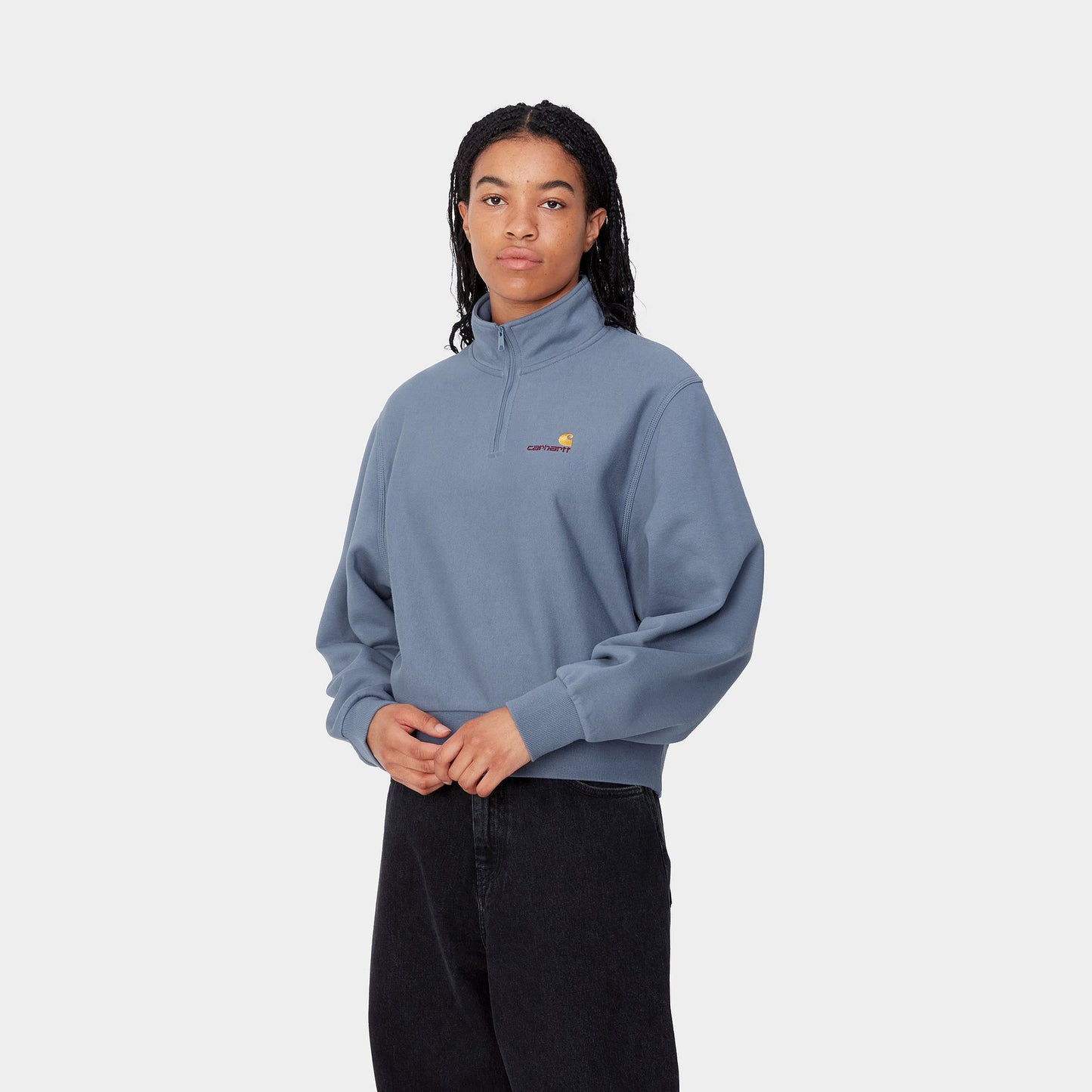 W' AMERICAN SCRIPT HIGH NECK SWEAT - positano
