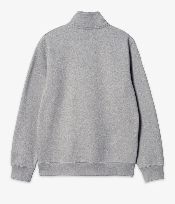 CHASE NECK ZIP SWEAT - grey heater/gold