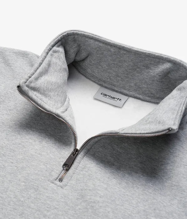CHASE NECK ZIP SWEAT - grey heater/gold
