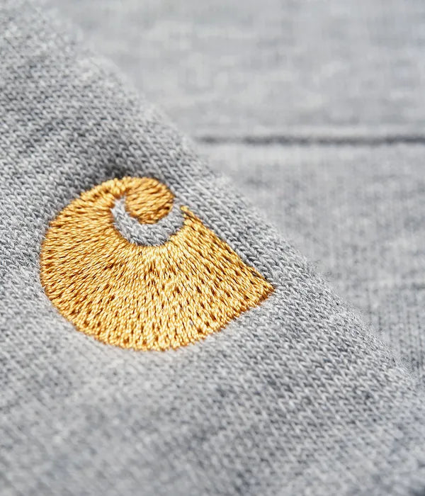 CHASE NECK ZIP SWEAT - grey heater/gold