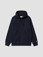HOODED CHASE SWEAT - dark navy/gold