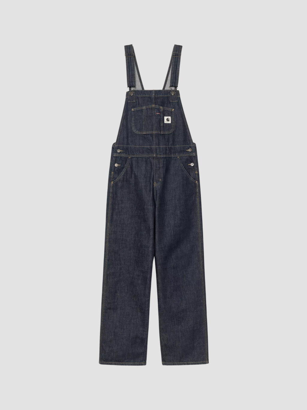 W' BIB OVERALL STRAIGHT - blue rinsed