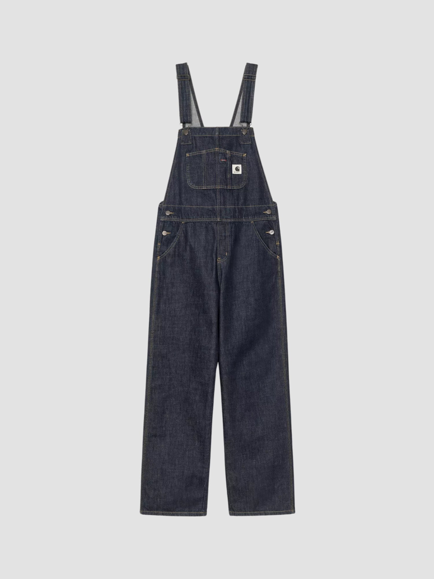 W' BIB OVERALL STRAIGHT - blue rinsed