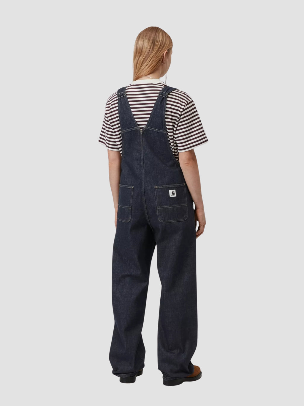 W' BIB OVERALL STRAIGHT - blue rinsed