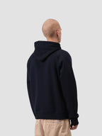 HOODED CHASE SWEAT - dark navy/gold