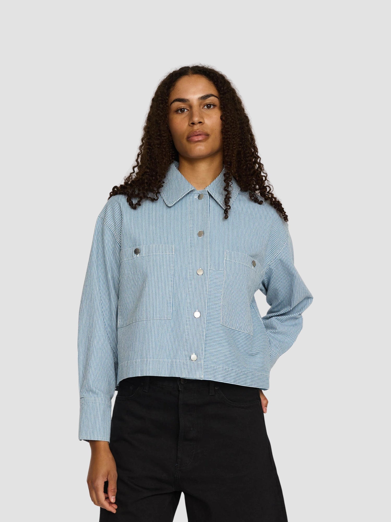 CROPPED SHIRT (33103) - blue