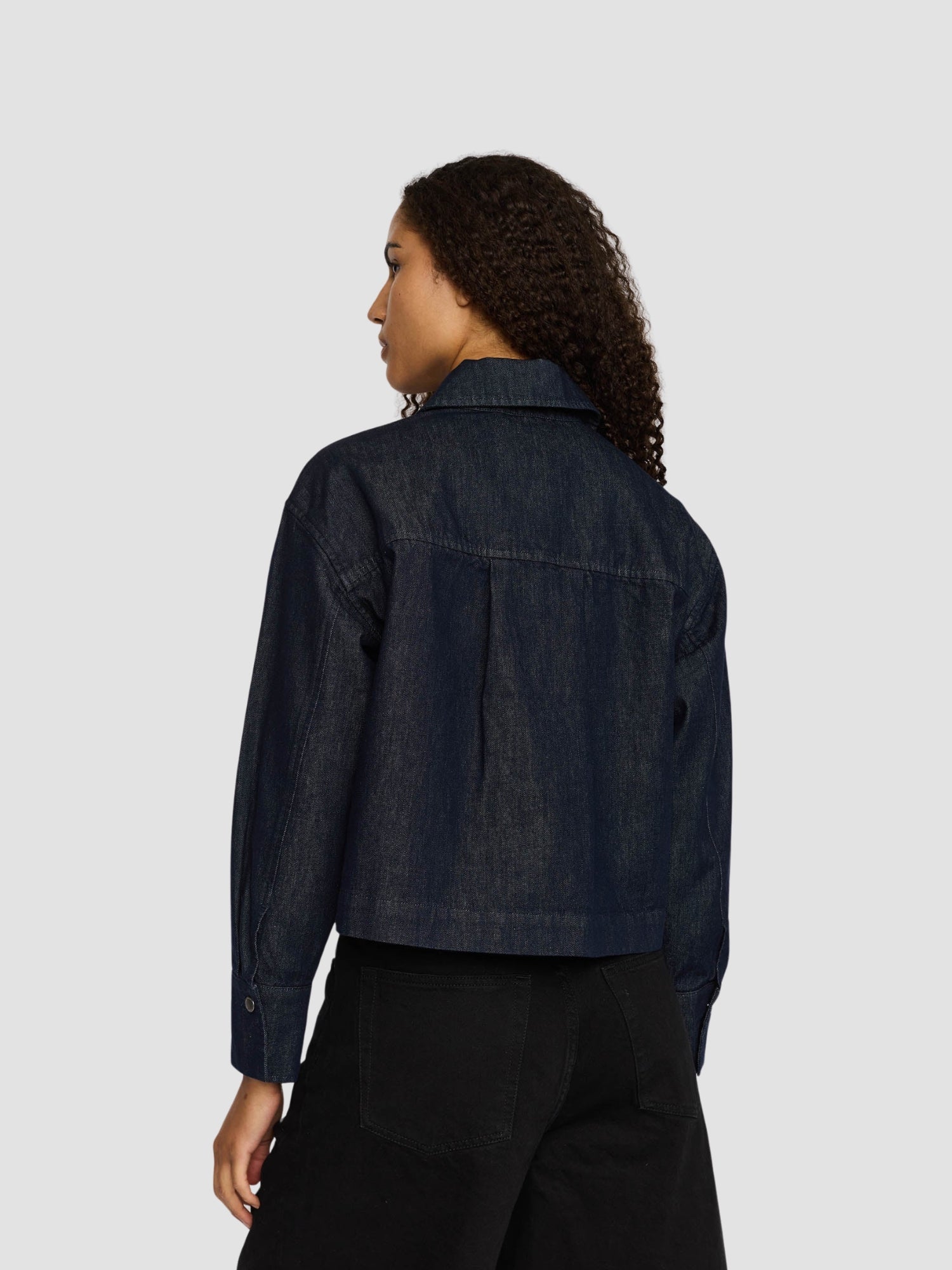 CROPPED SHIRT (33104) - navy