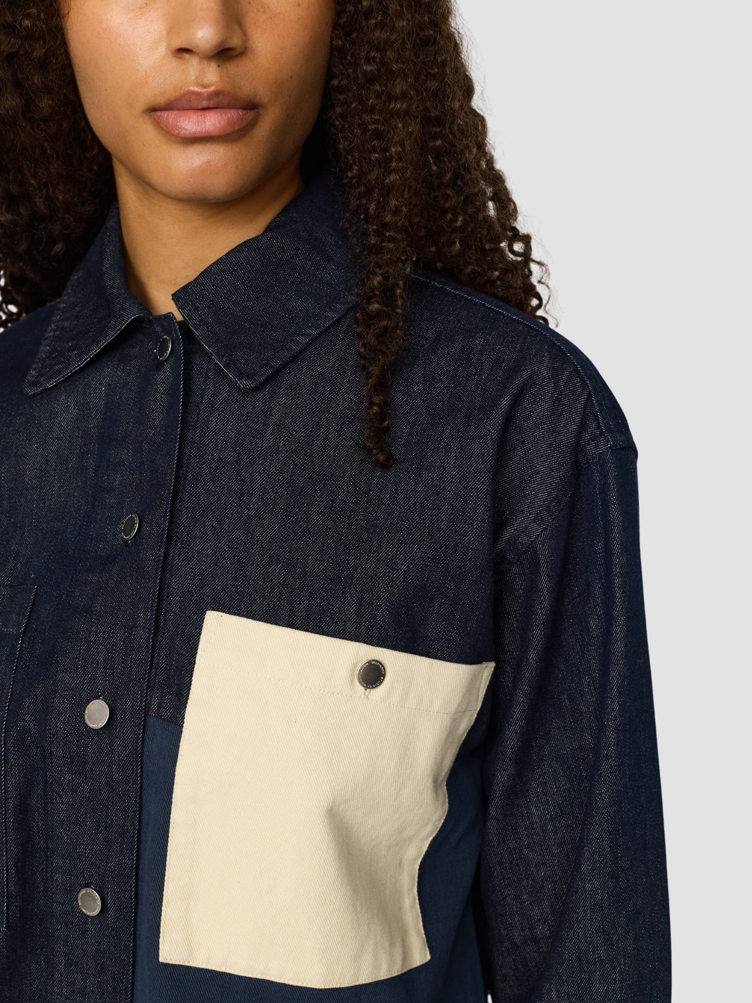 CROPPED SHIRT (33104) - navy