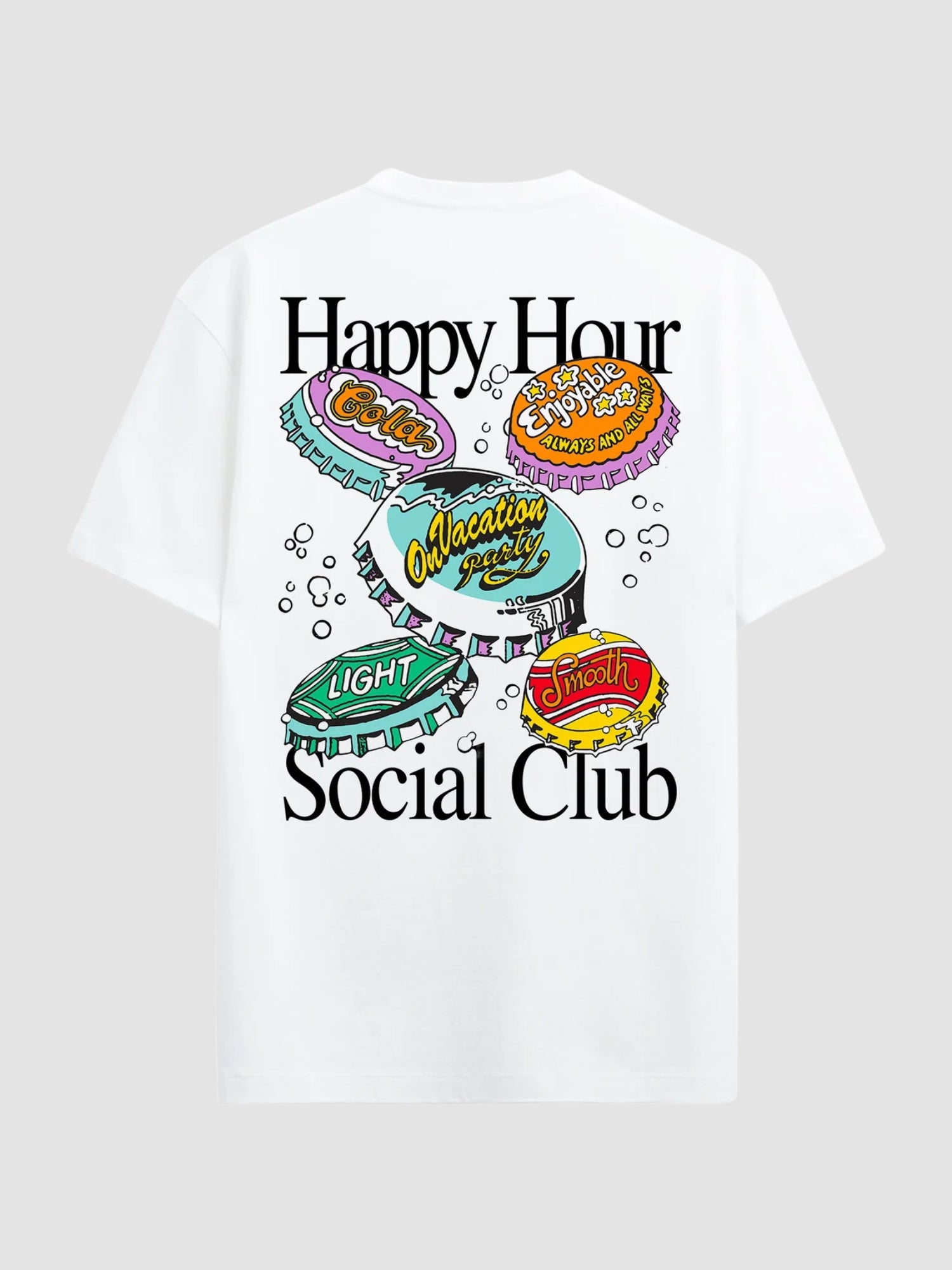 HAPPY HOUR SOCIAL CLUB TEE - white