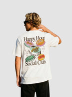 HAPPY HOUR SOCIAL CLUB TEE - white