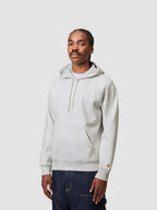 HOODED CHASE SWEAT - ash heather/gold