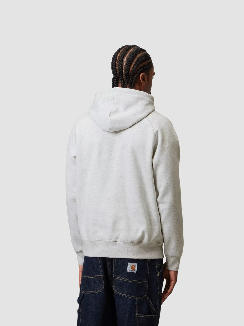 HOODED CHASE SWEAT - ash heather/gold