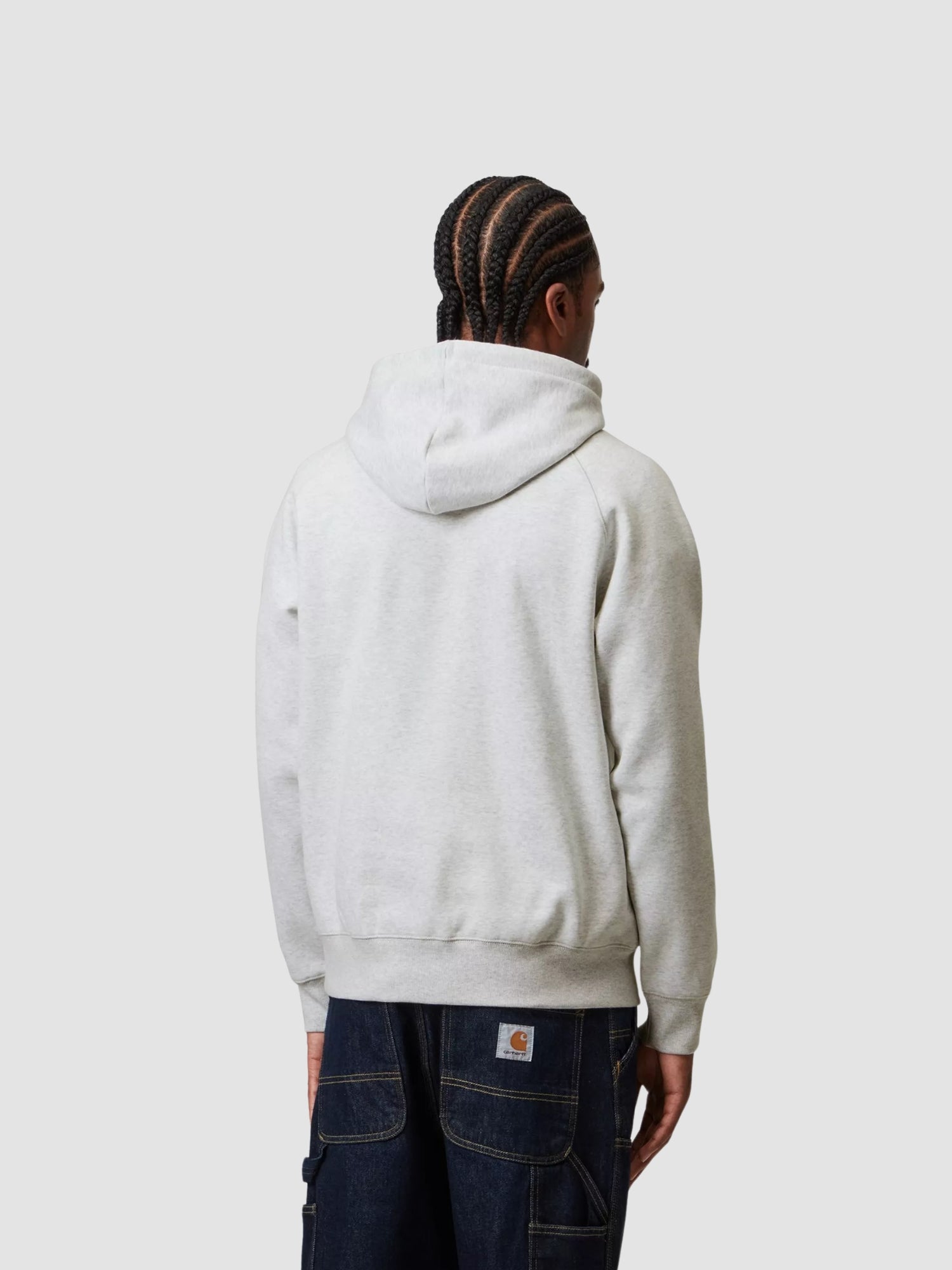 HOODED CHASE SWEAT - ash heather/gold