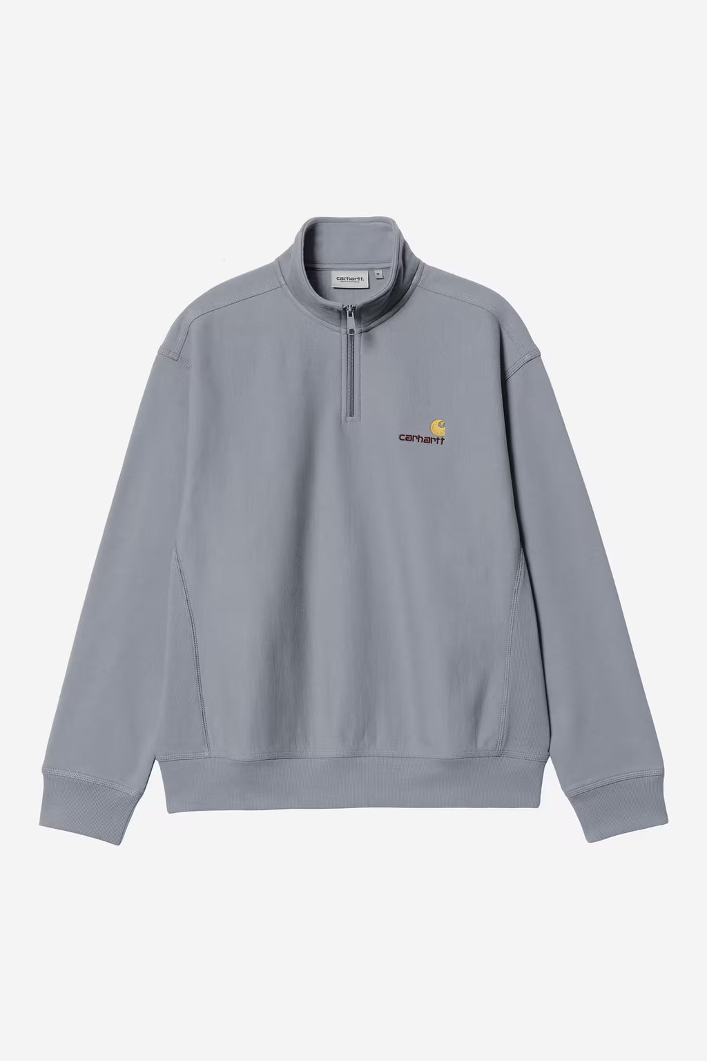 HALF ZIP AMERICAN SCRIPT SWEAT - shady blue