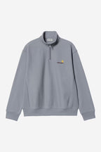 HALF ZIP AMERICAN SCRIPT SWEAT - shady blue
