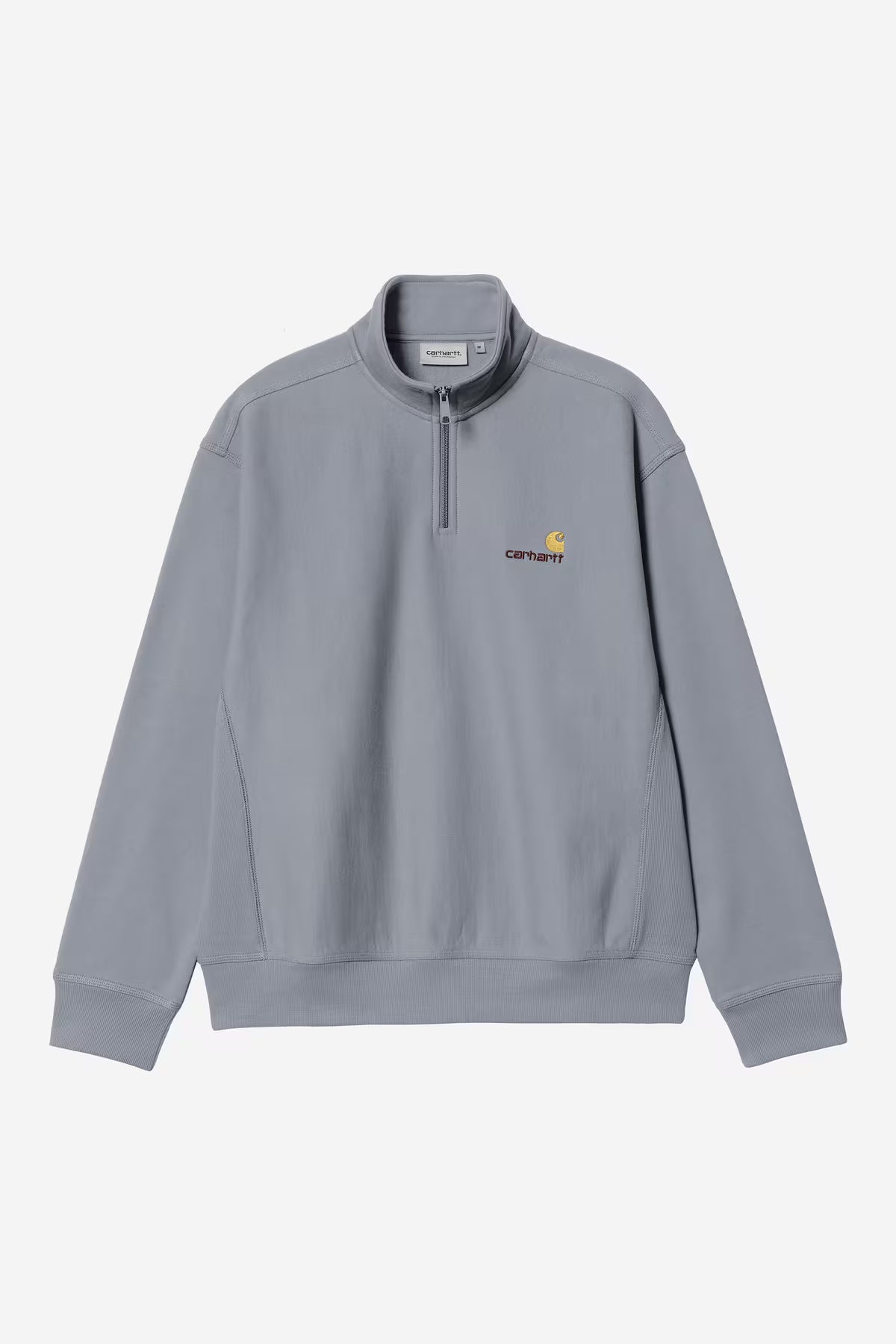 HALF ZIP AMERICAN SCRIPT SWEAT - shady blue