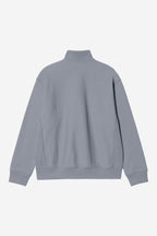 HALF ZIP AMERICAN SCRIPT SWEAT - shady blue