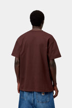 S/S AMERICAN SCRIPT T-SHIRT - amarone