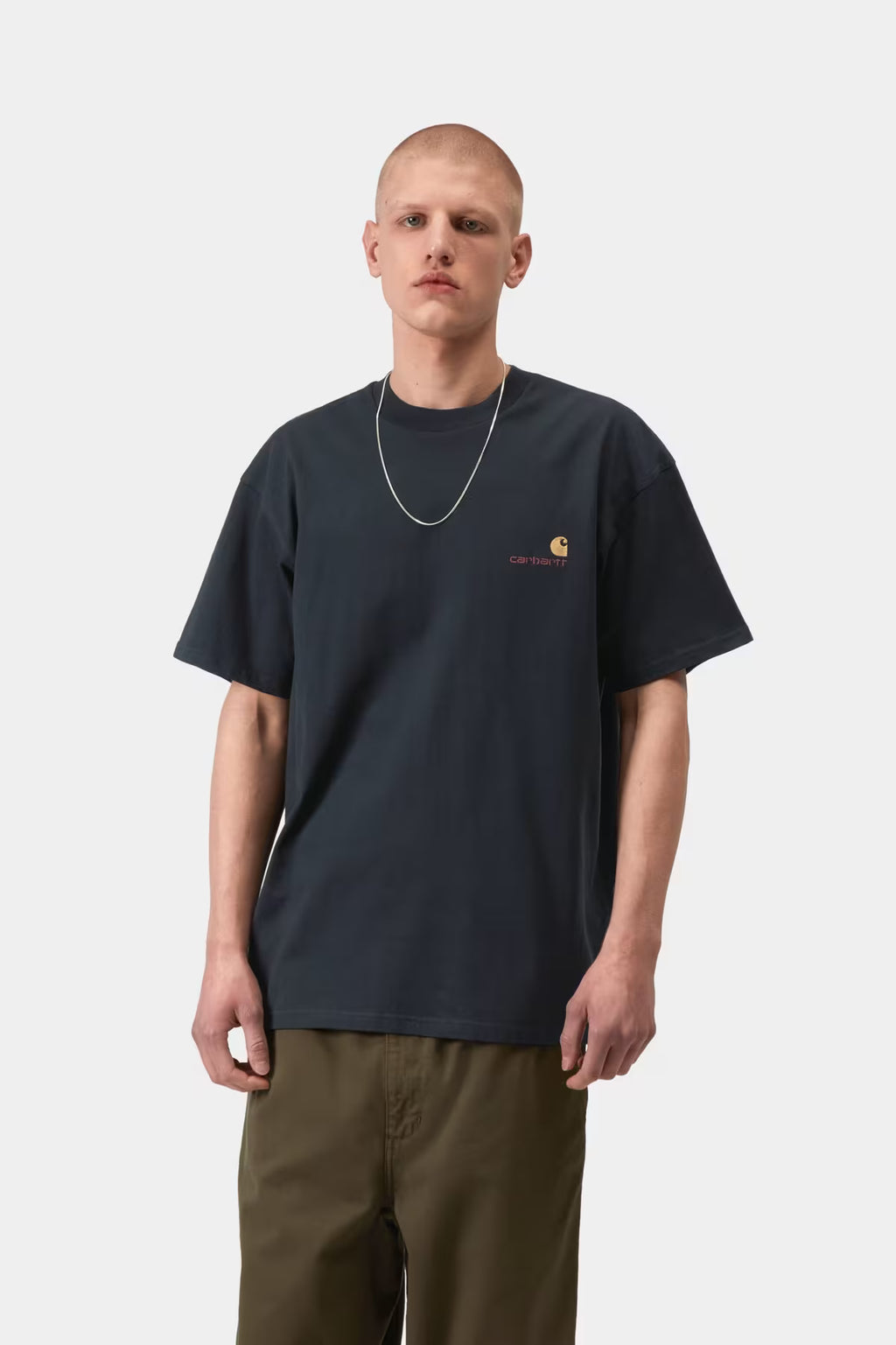 S/S AMERICAN SCRIPT T-SHIRT - deep night