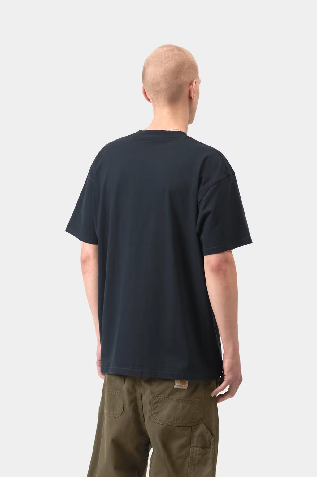 S/S AMERICAN SCRIPT T-SHIRT - deep night