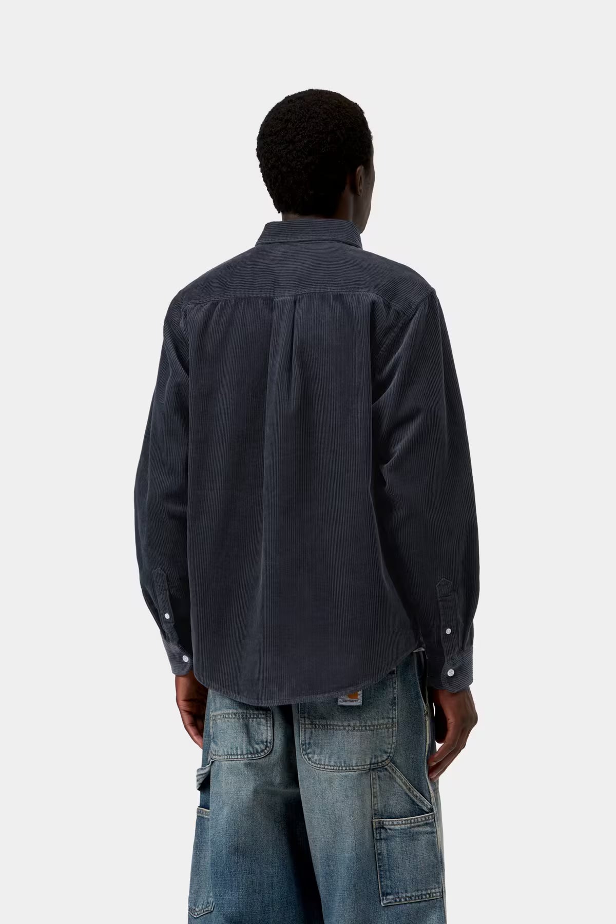 L/S MADISON CORD SHIRT - dark navy