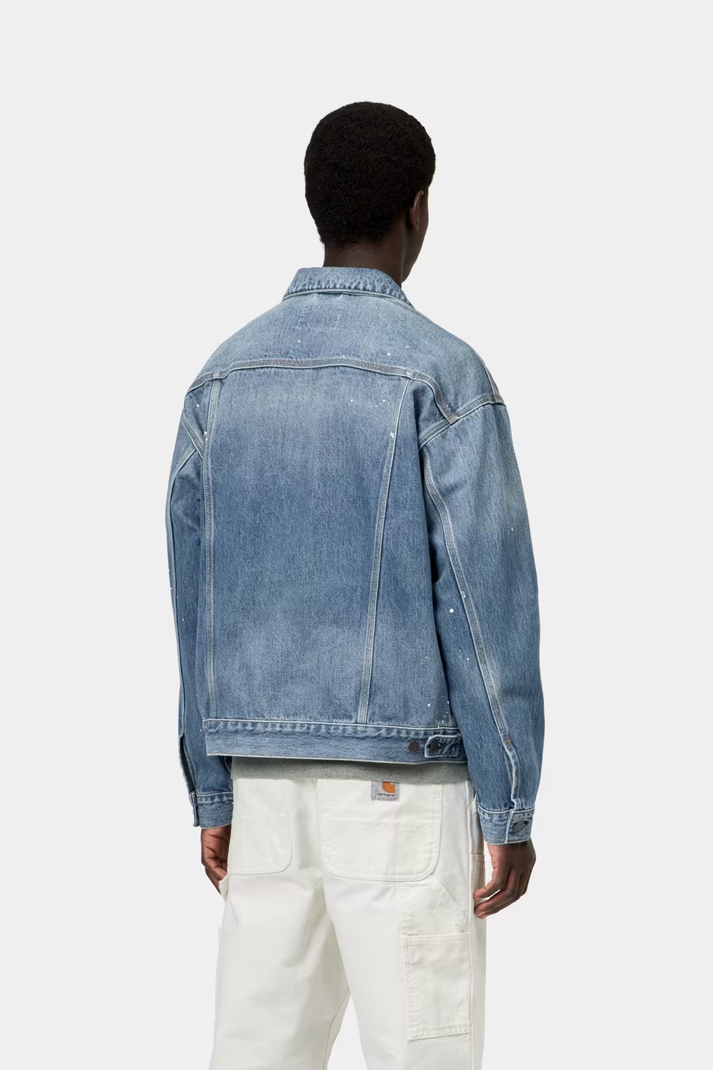 HELSTON JACKET - blue destroy wash/splatter
