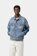 HELSTON JACKET - blue destroy wash/splatter