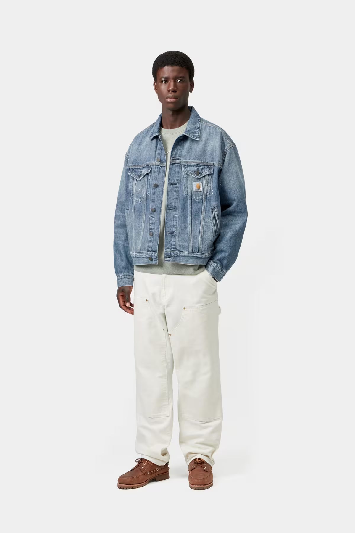 HELSTON JACKET - blue destroy wash/splatter