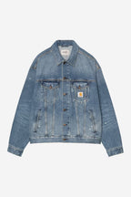 HELSTON JACKET - blue destroy wash/splatter