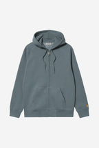 HOODED CHASE JACKET - cozy blue/gold
