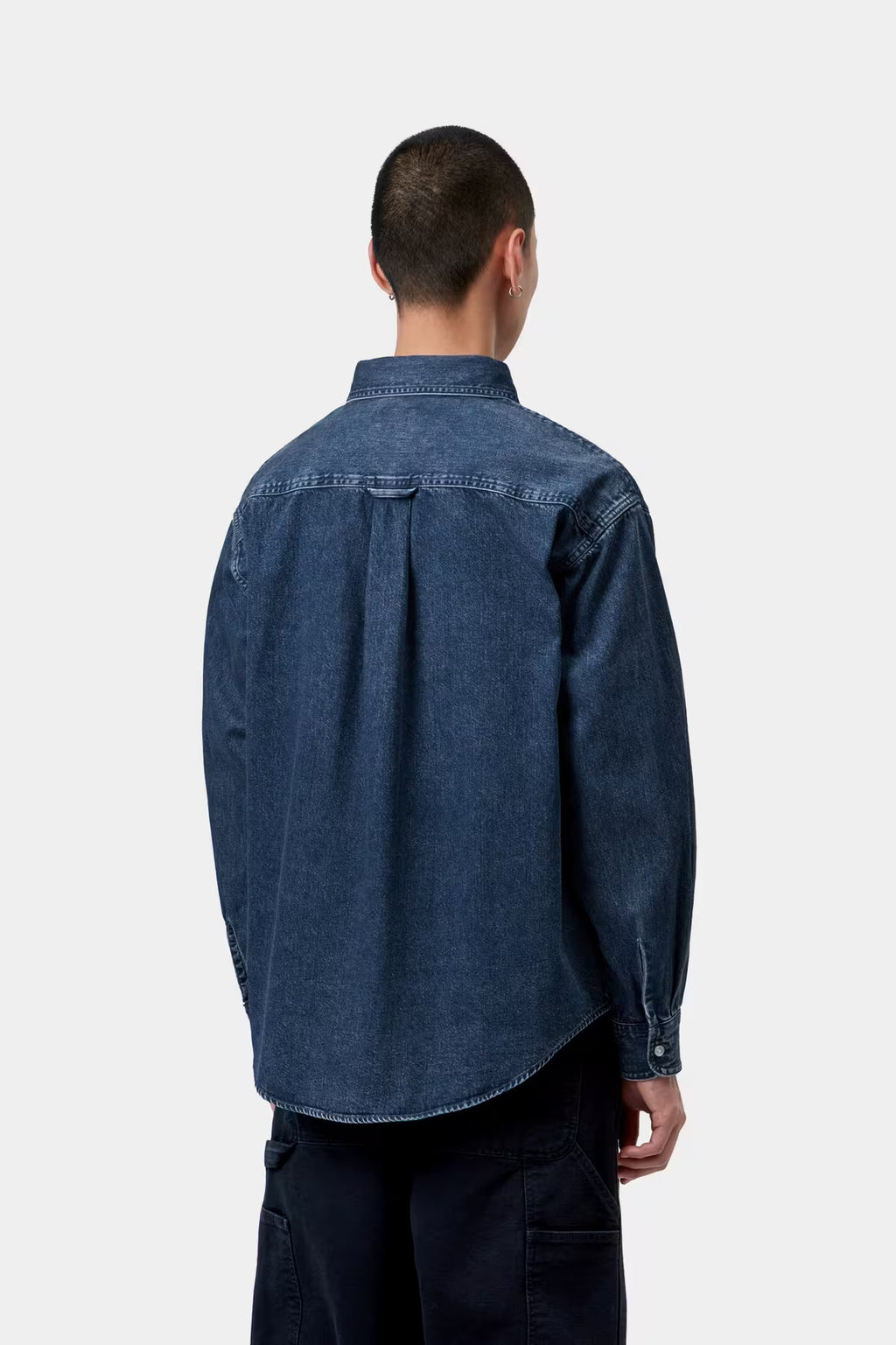 L/S LUCAS SHIRT - blue stone washed