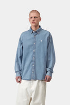 L/S LUCAS SHIRT - blue bleached