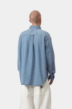 L/S LUCAS SHIRT - blue bleached