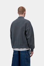 LONGHAND BOMBER - carbon/white garment dyed