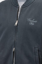 LONGHAND BOMBER - carbon/white garment dyed