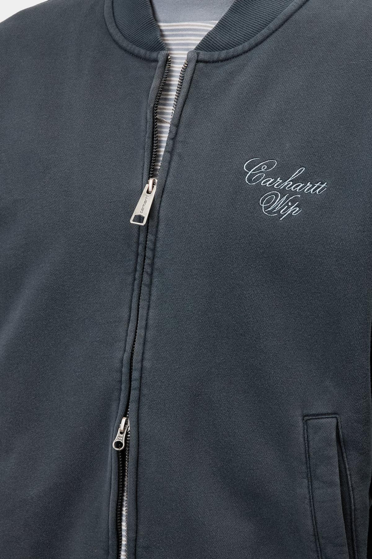 LONGHAND BOMBER - carbon/white garment dyed