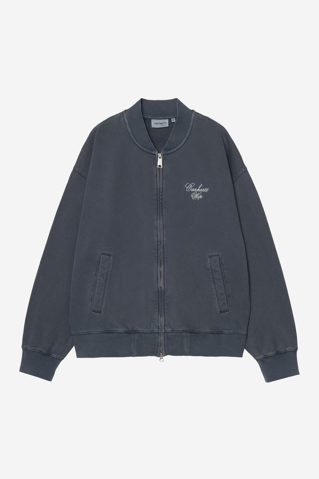 LONGHAND BOMBER - carbon/white garment dyed