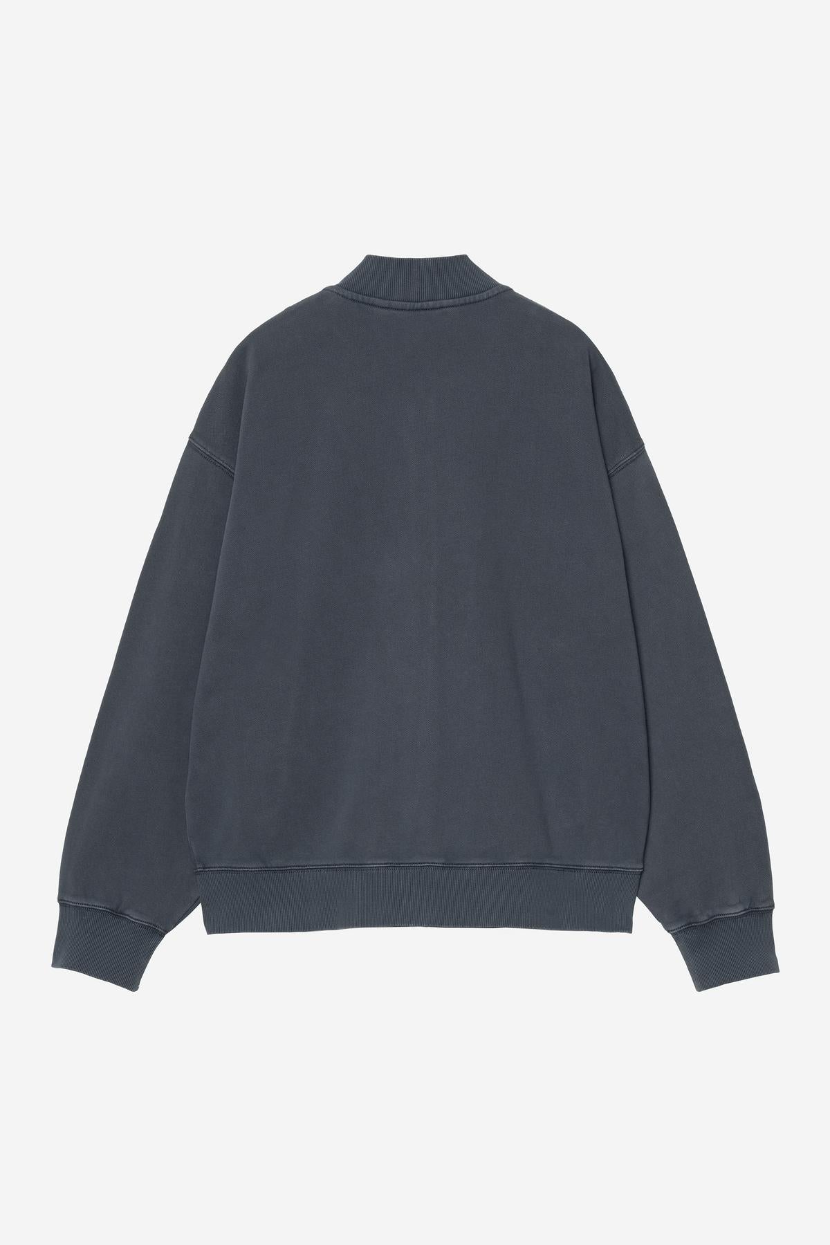 LONGHAND BOMBER - carbon/white garment dyed