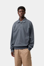 HARPER POLO - carbon garment dyed