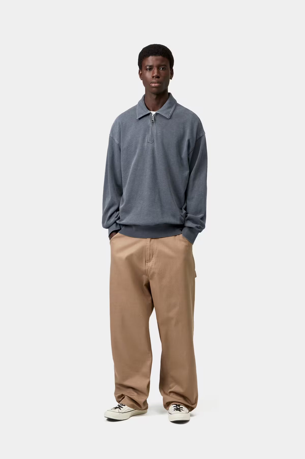 HARPER POLO - carbon garment dyed