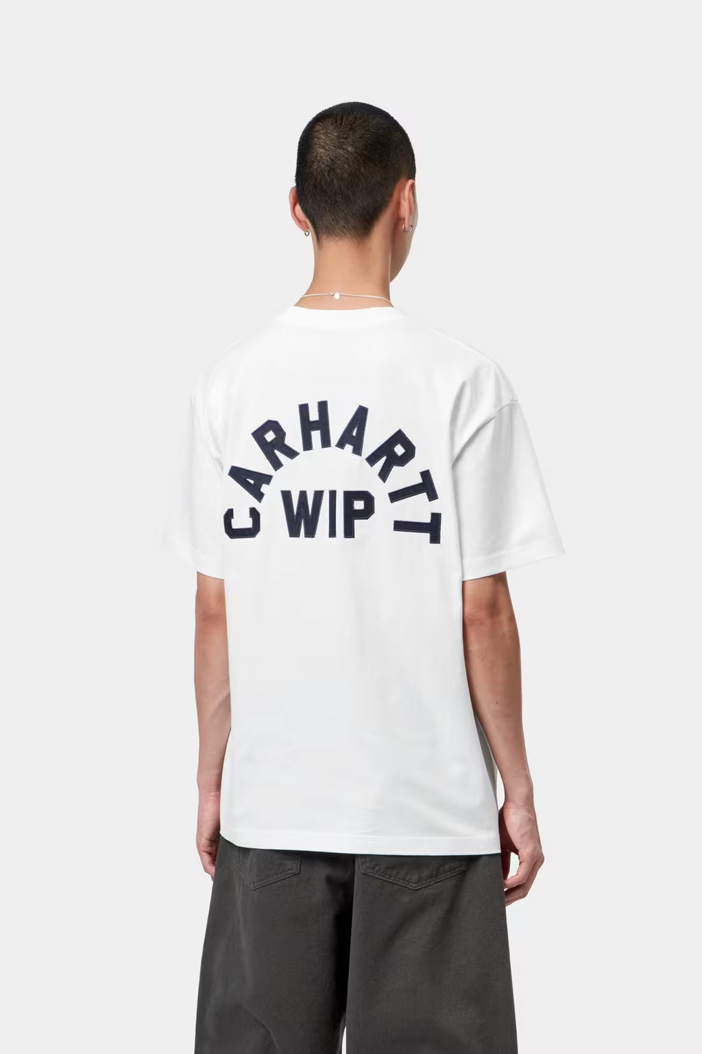 S/S ARCH SCRIPT T-SHIRT - white/dark navy