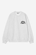 ARCH SCRIPT SWEAT - ash heather/dark navy stone washed