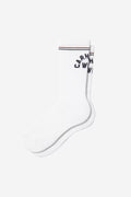 ARCH SCRIPT SOCKS - white/dark navy